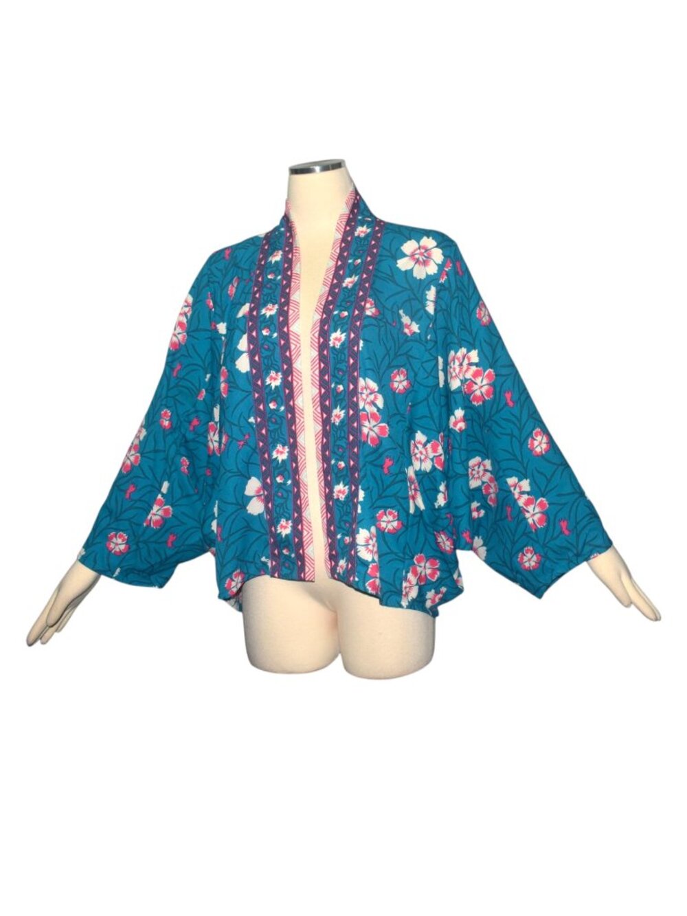 Free People Festival Boho Floral Cropped Kimono Beach Jacket Cover Up One Size